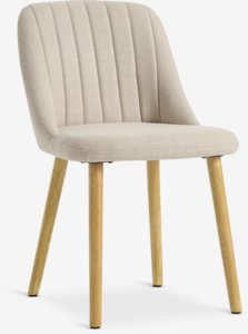 Dining chair ADSLEV w/out armrest beige/oak colour