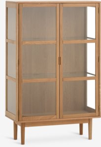 Witryna VESTERBY niski 2 drzwi naturalny dąb