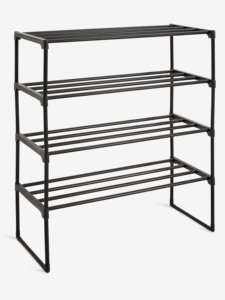 Shoe rack BORNHOLM 4 shelves black