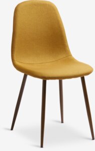 Dining chair JONSTRUP curry fabric/dark oak colour