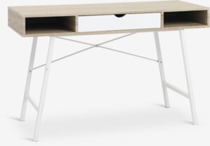 Escritorio ABBETVED 48x120 color roble claro/blanco