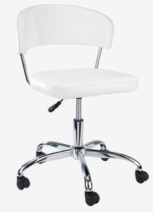 Uredska stolica SNEDSTED bijela umjetna koža/krom