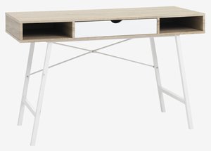 Biurko ABBETVED 48x120 kolor jasny dąb/biały