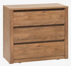 Kommode VEDDE 3 Schubladen wildeiche