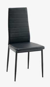 Dining chair TOREBY black faux leather/black
