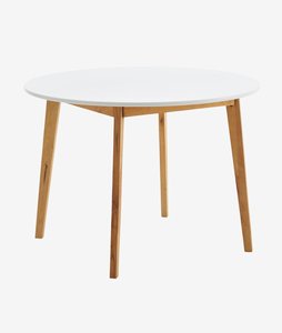 Blagovaonski stol JEGIND Ø105 bijela/natur