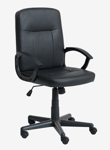 Office chair NIMTOFTE black faux leather/black