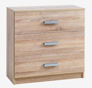 3 drawer chest TAPDRUP oak