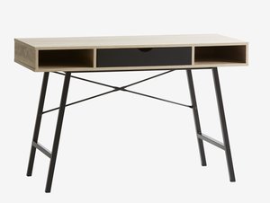 Biurko ABBETVED 48x120 kolor jasny dąb/czarny