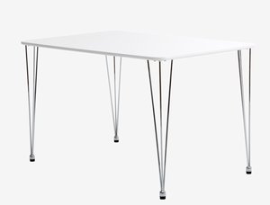 Blagovaonski stol BANNERUP 76x120 bijela/krom