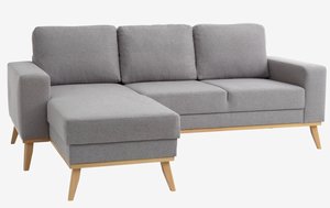 Sofa ARENDAL Chaiselongue hellgrau